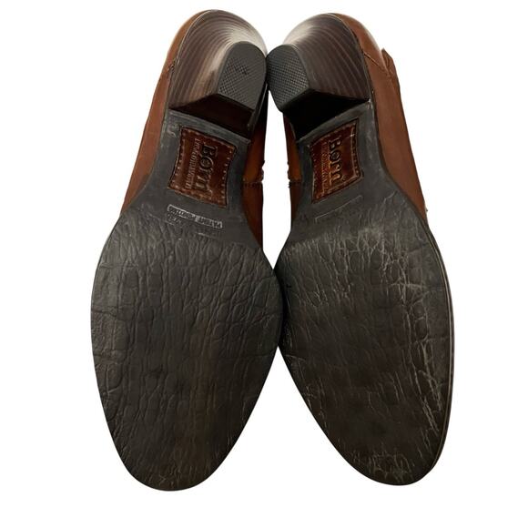 Born Navi Leather Knee High Boots Size 9 Cognac Brown Heeled Boho Equestrian - Picture 8 of 10